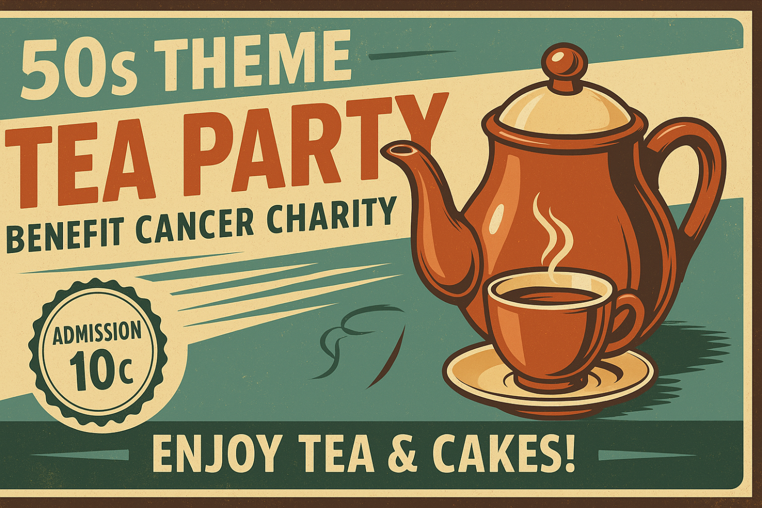 An AI-generated image for an imaginary 1950s tea party fundraiser 