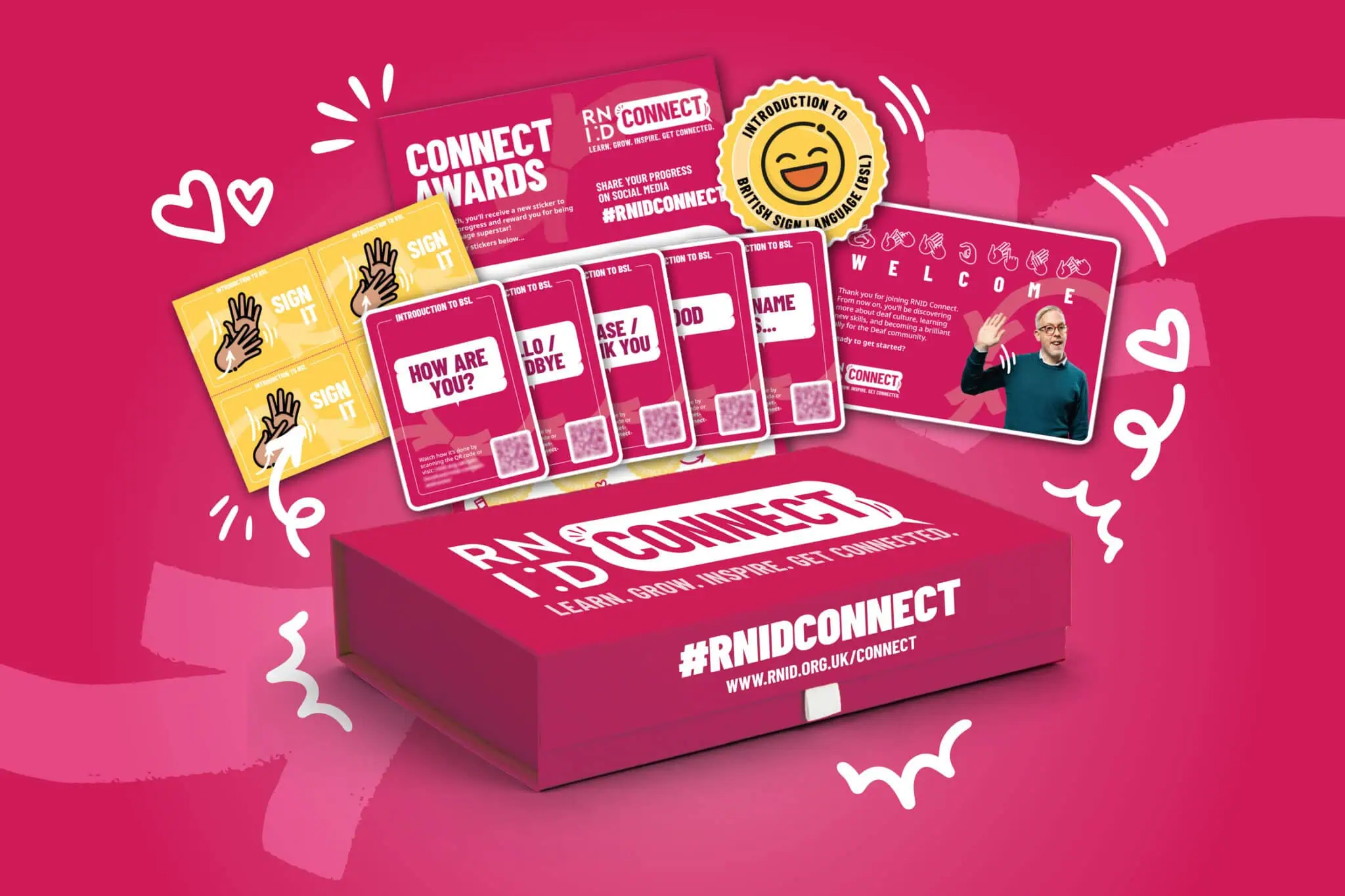 A promotional image for the new RNID Connect subscription box